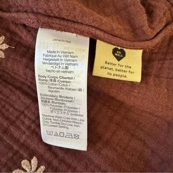 Madewell Embroidered Lightspun Peplum Open-Back Top size XS NWT $88 - Picture 9 of 9